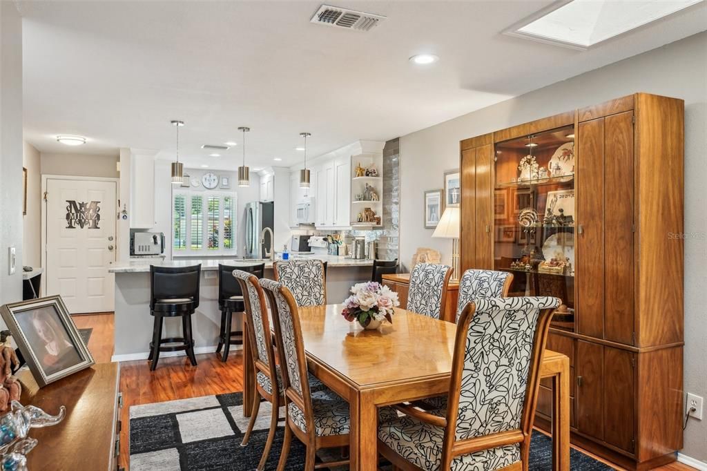 Plenty of room for dining room hutch and serving table.