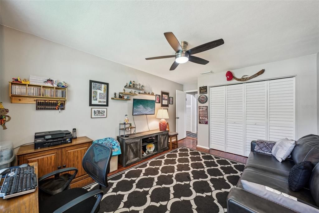 Guest bedroom with large closet.