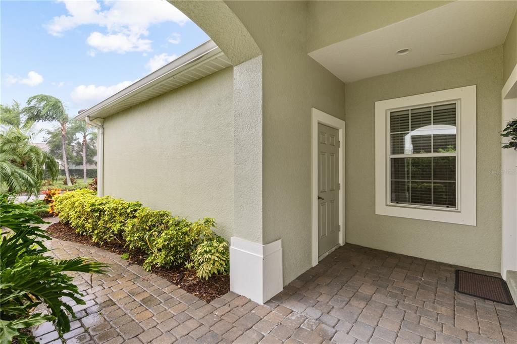 Covered front porch and entryway.