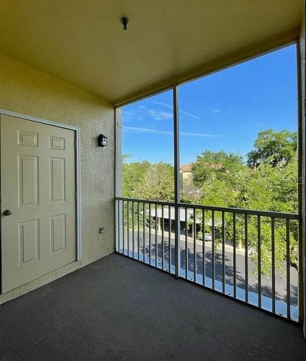 Balcony view and storage closet