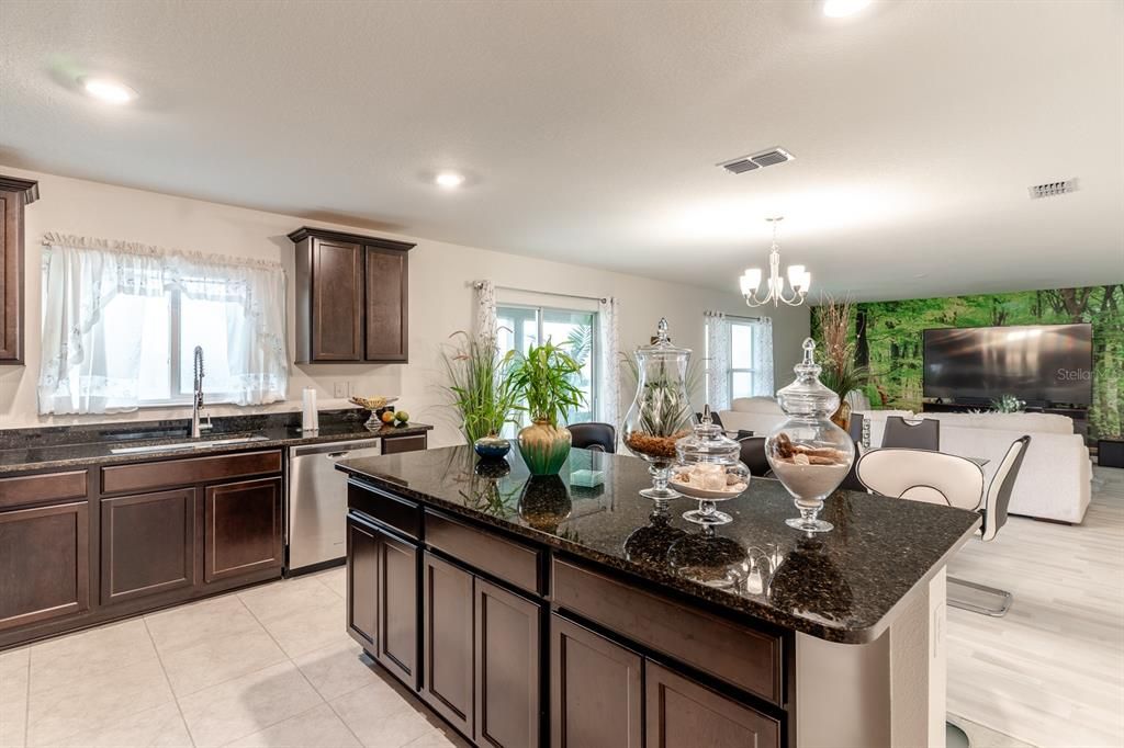 KITCHEN VIEW OF ISLAND AND DINING