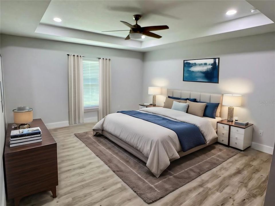 Virtually Staged Main Bedroom