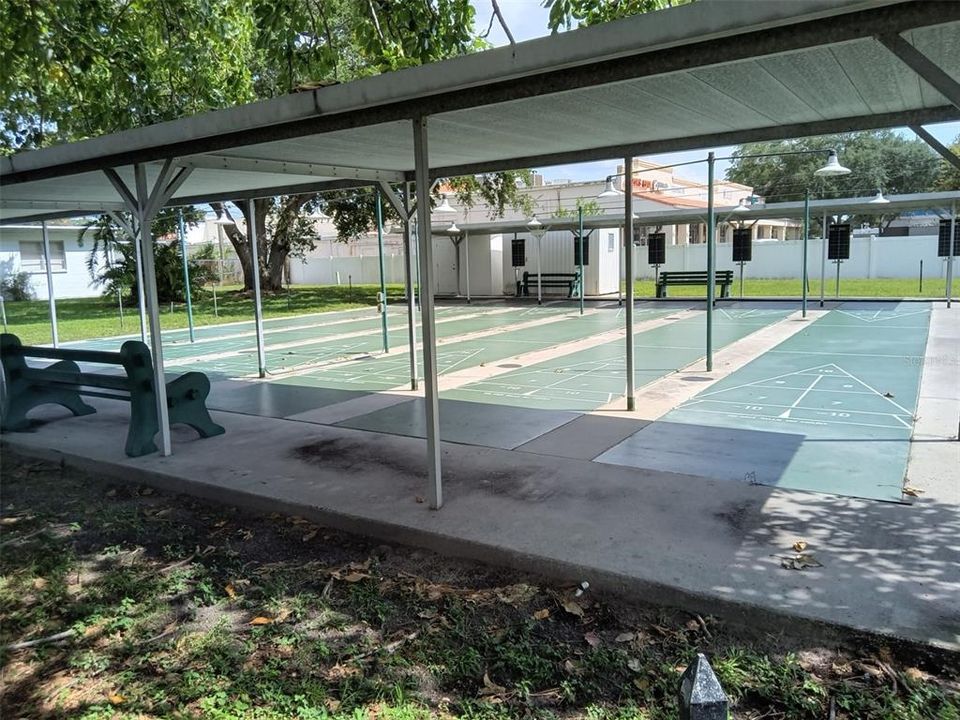 Shuffle board court near club house