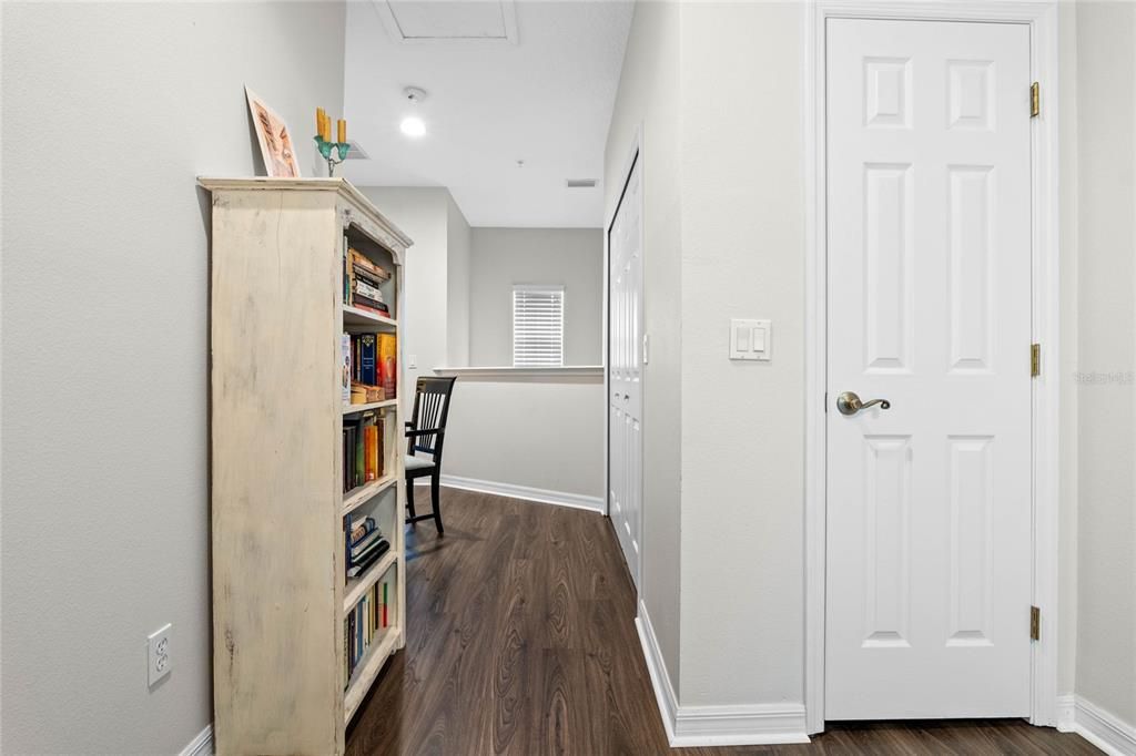 Upstairs includes space for a study area