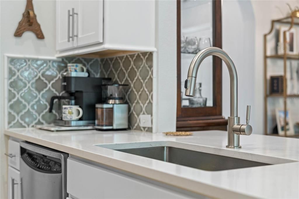 An abundance of backsplash in the kitchen