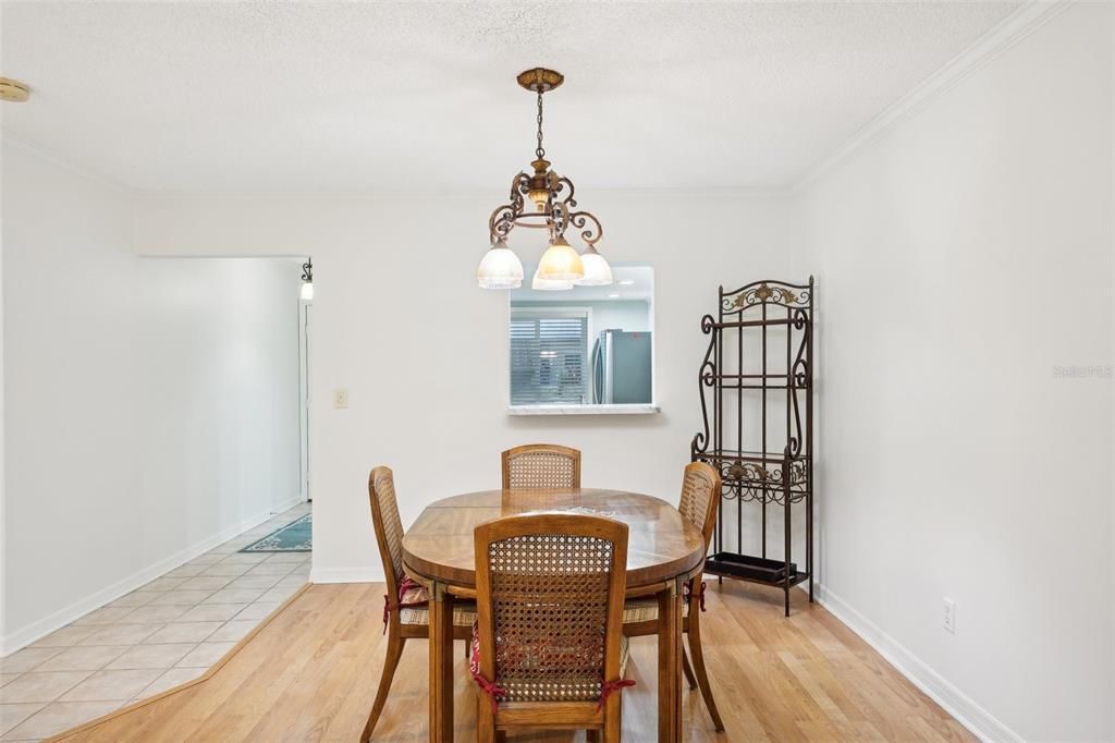 Dining area with plenty of room for hutch