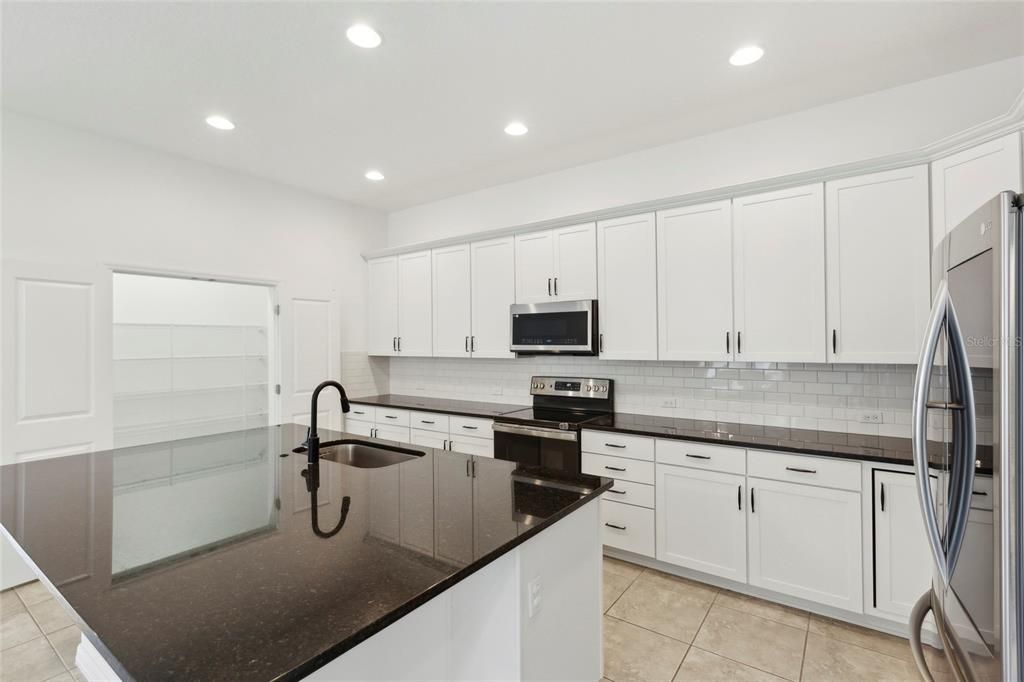 Expansive breakfast bar. Huge walk in double pantry.