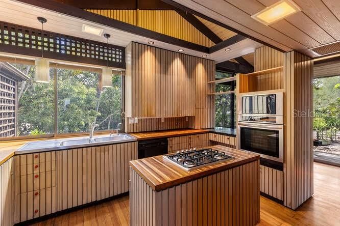 Original kitchen with Ash and Walnut cabinetry