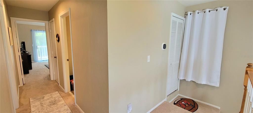 Upstairs hall w/ linen closet