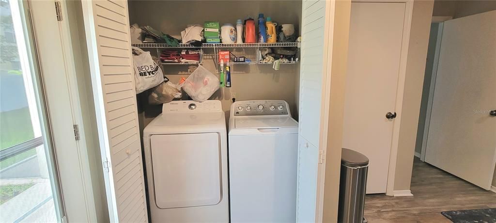 Laundry closet in kitchen