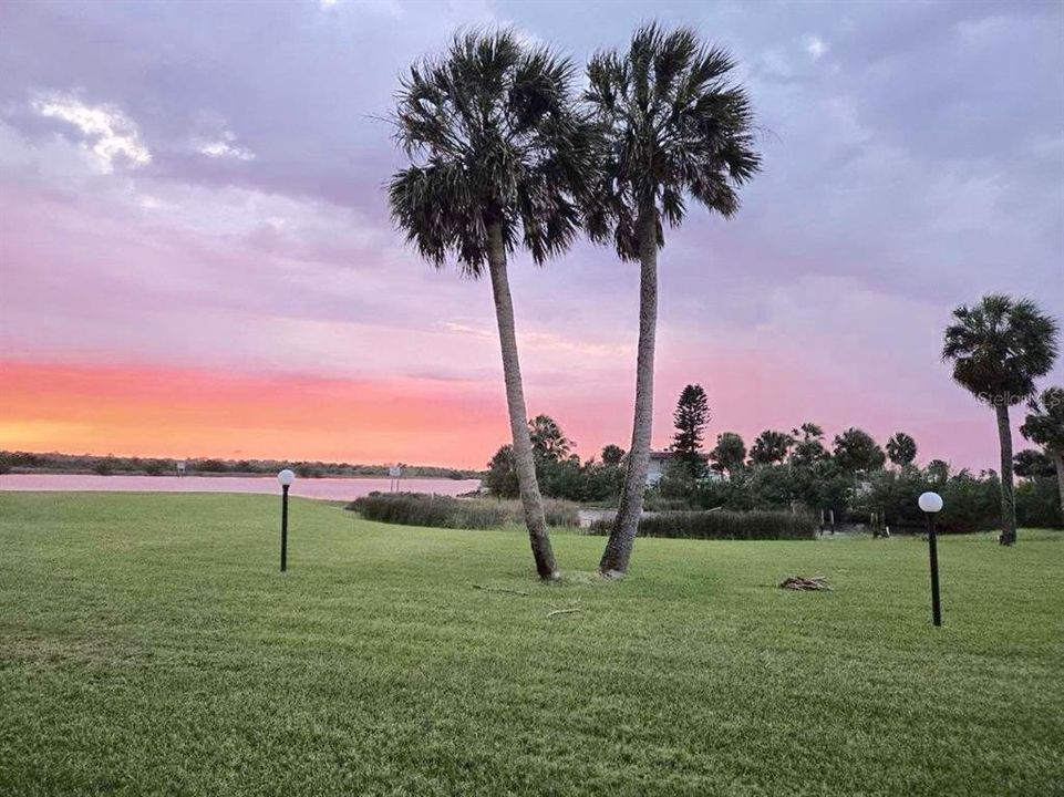 Sunset view from Living room and patio