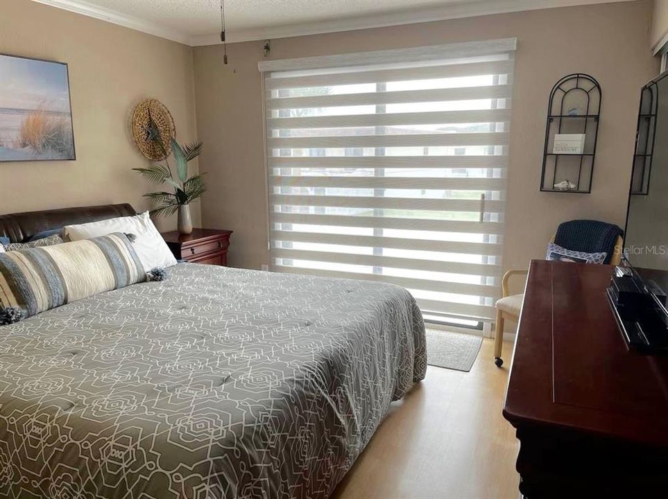 Guest bedroom ~Crown molding ~ Special custom blinds