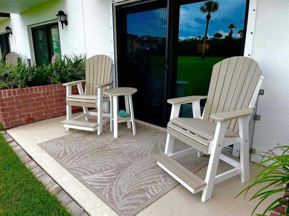 Patio outside of living room overlooking ICW