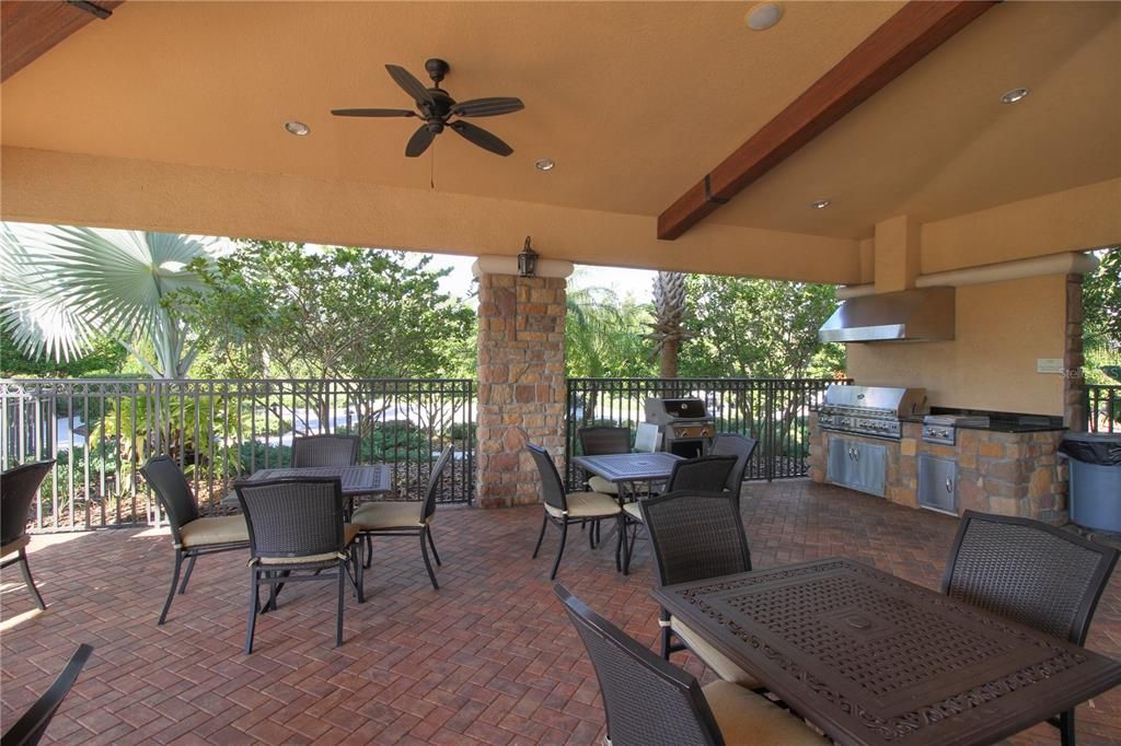 Grilling area on patio