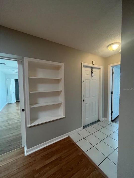 Front Entrance with built in shelving