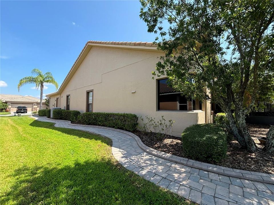 Side Yard with Paver Walkway