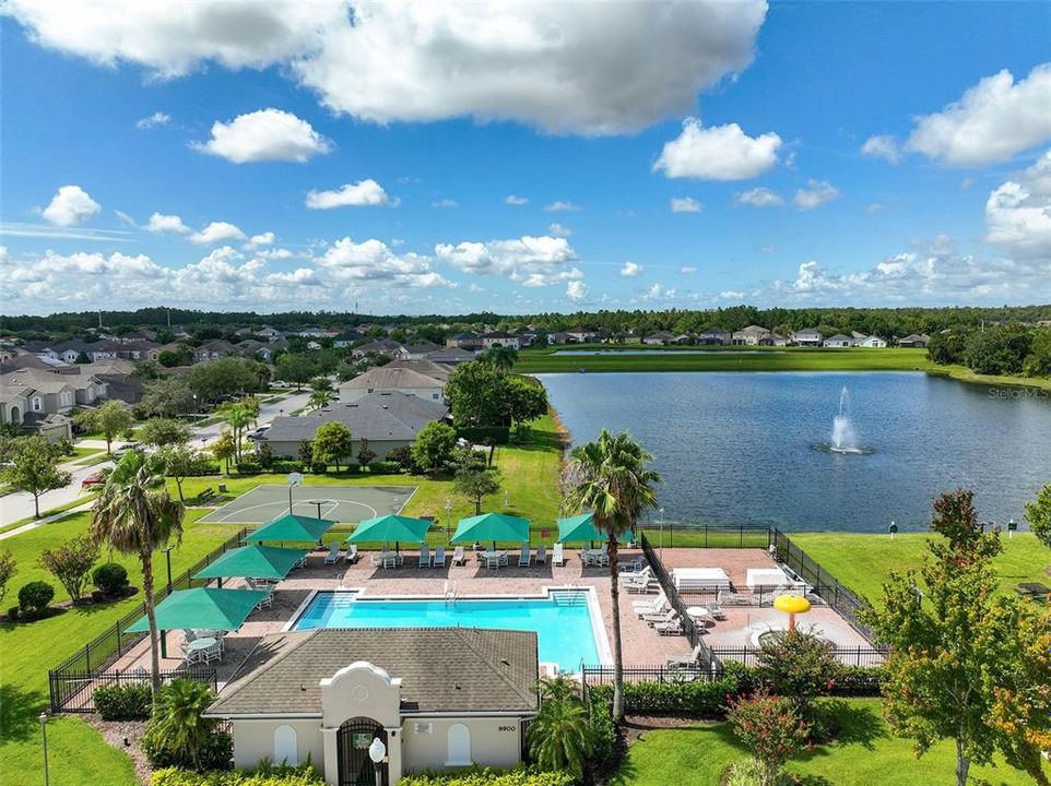 Aerial view of community pool