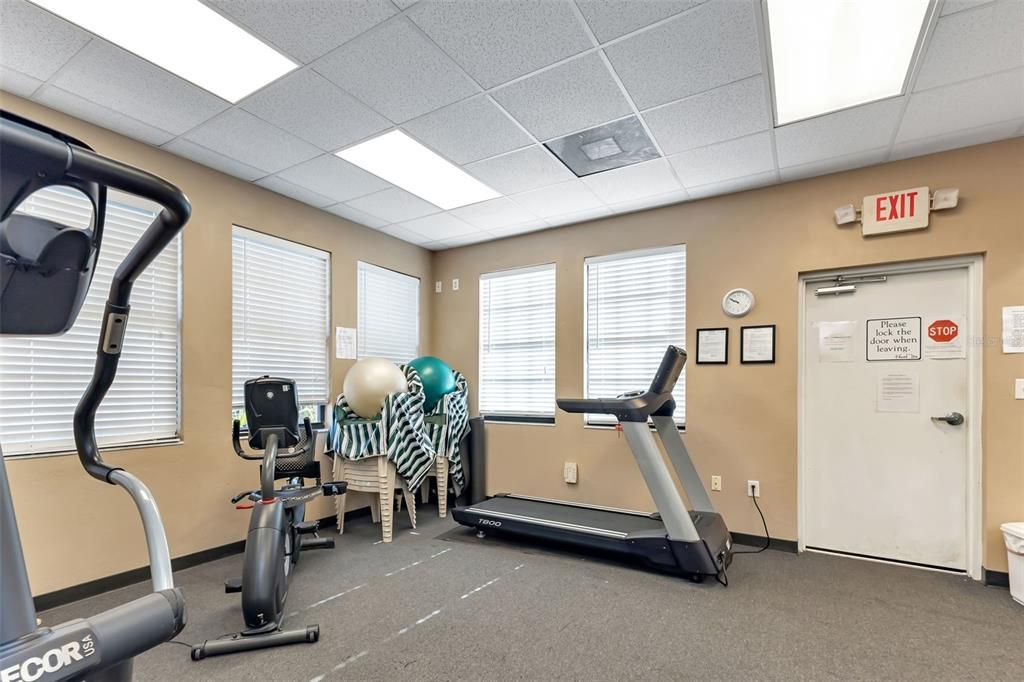 Fitness center near the pool