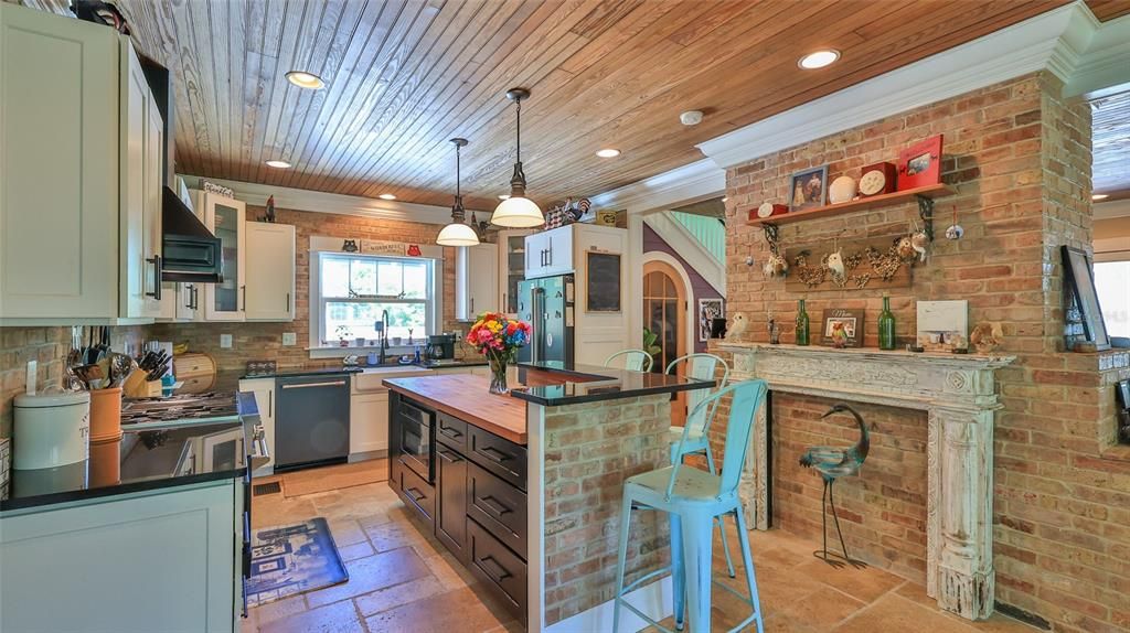 kitchen brick walls