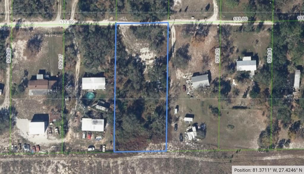 Photo shows outline of parcel for sale. This image from HCPA map tool.