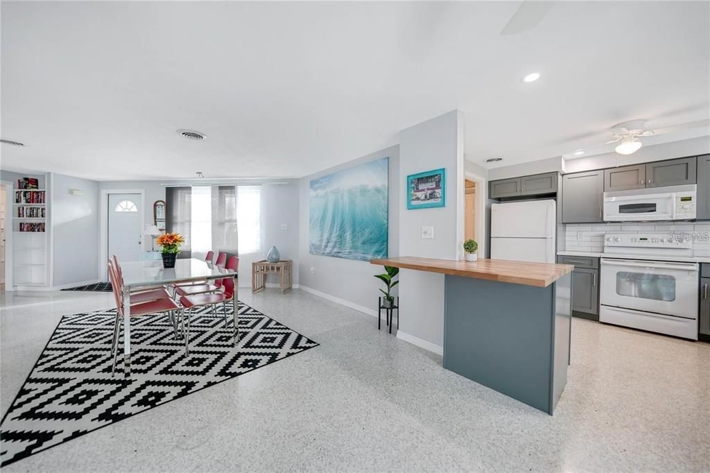 Kitchen opens to the living area.