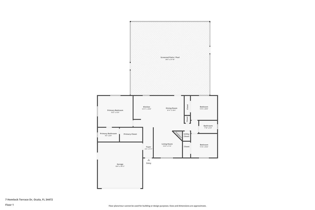 На продажу: $349,000 (3 спален, 2 ванн, 1296 Квадратных фут)