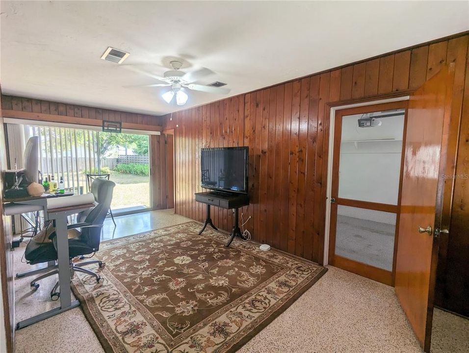 Huge family room with sliders out to the back yard.