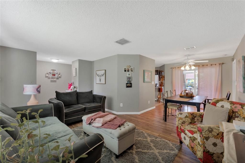 living room into dining