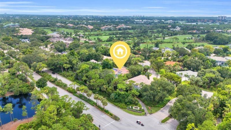 Aerial view of home and neighborhood views