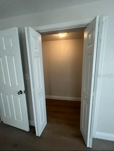 Large walk in closet for larger bedroom