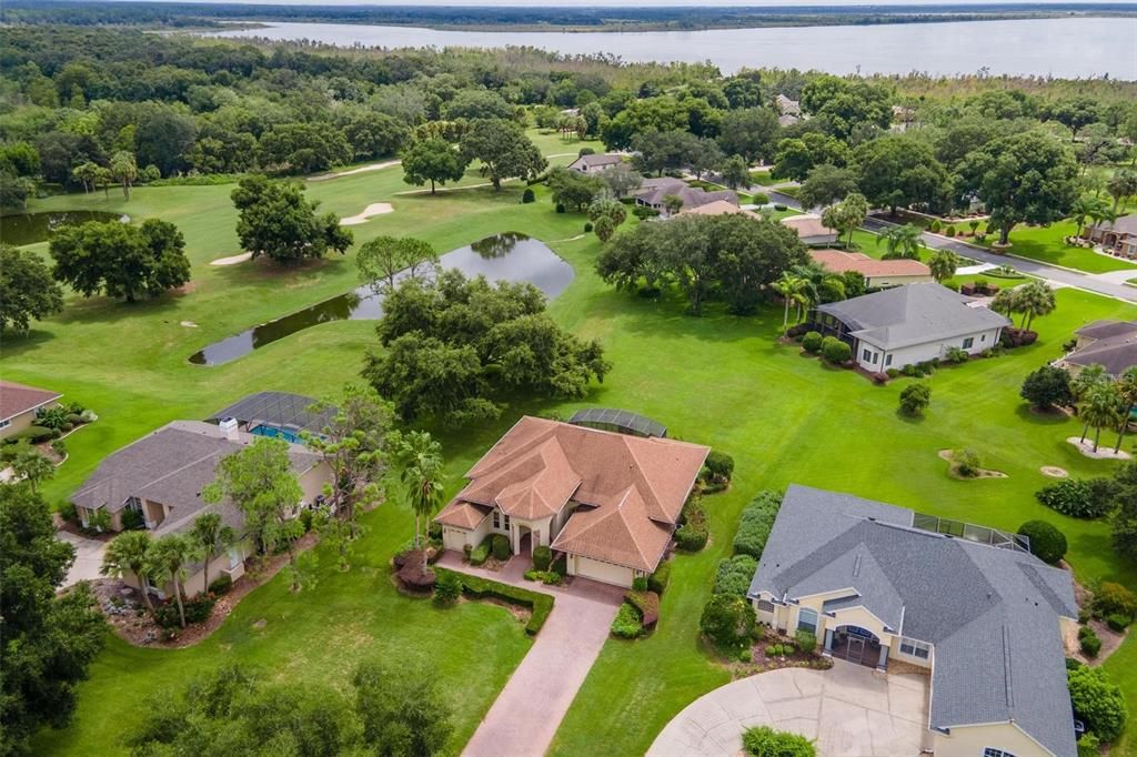 Aerial of Property with Pond Views