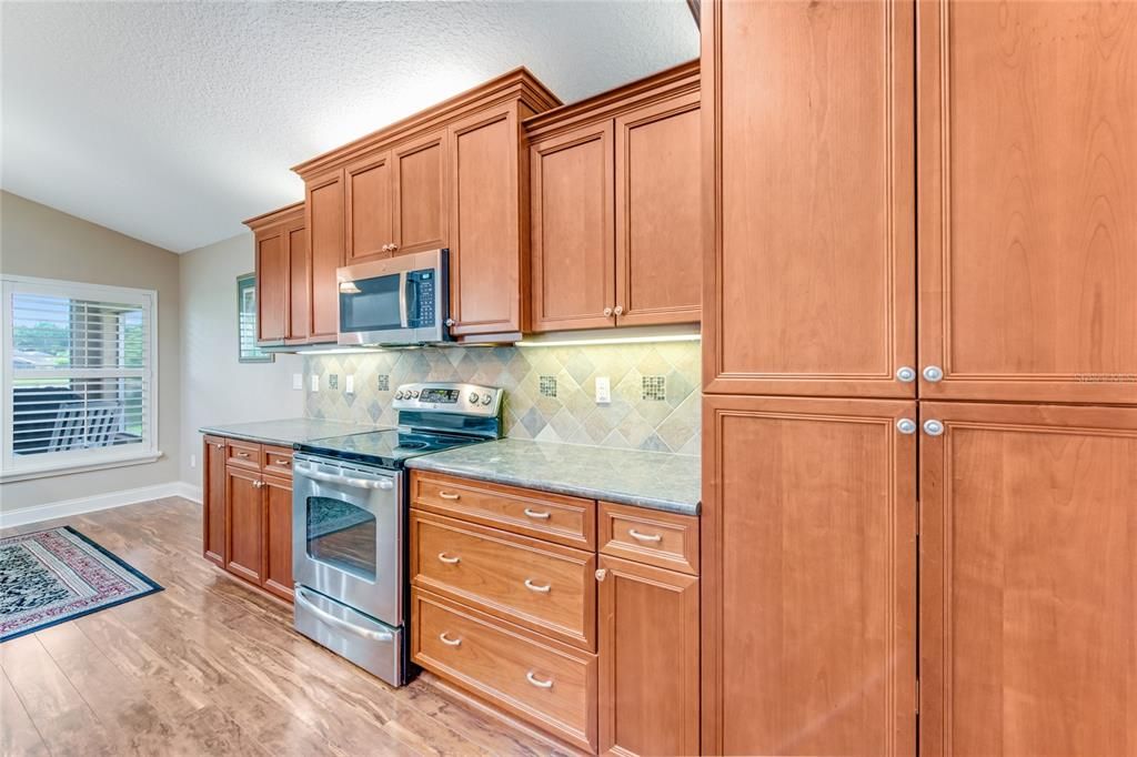 Kitchen with built-in pantry