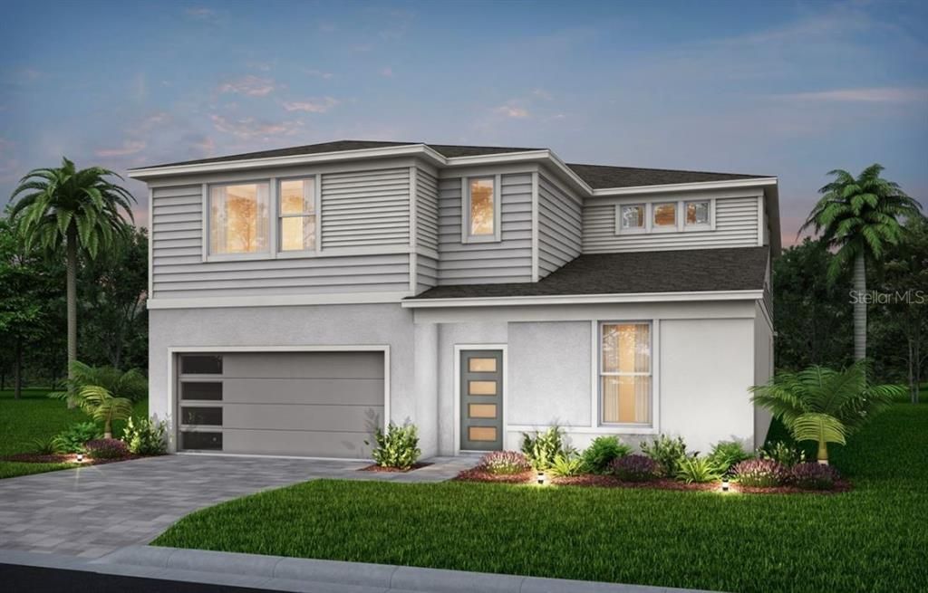 Exterior Design. Artistic rendering for this new construction home. Pictures are for illustrative purposes only. Elevations, colors and options may vary.