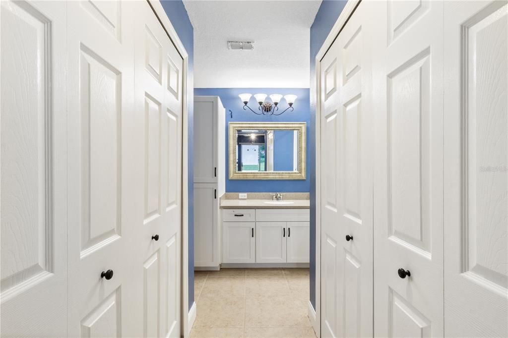 Primary Bathroom and Walk in Closet View