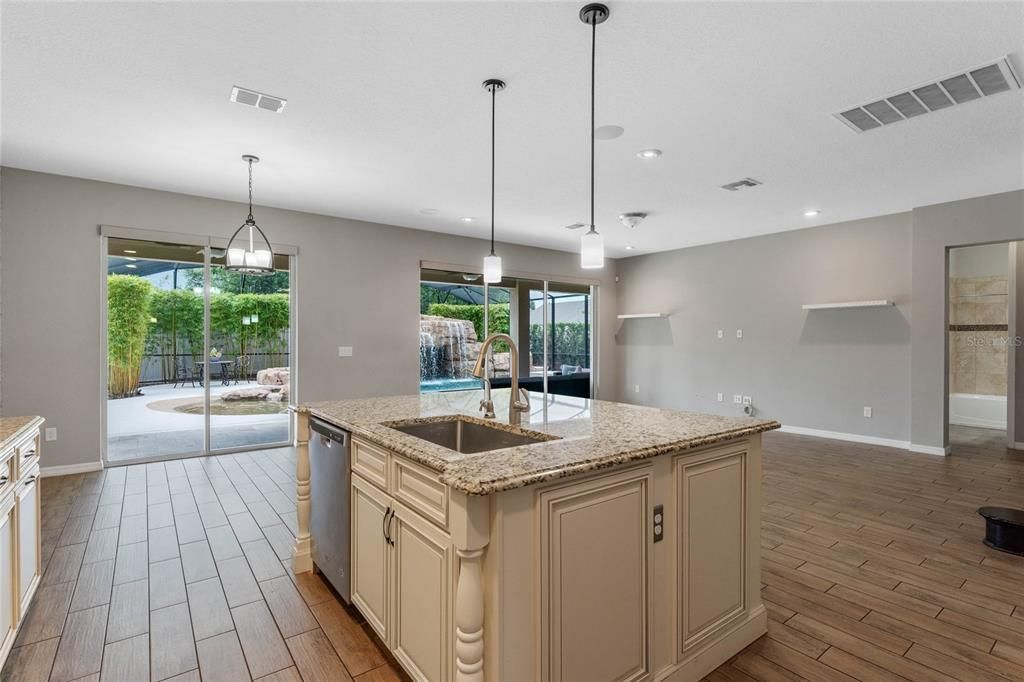 Kitchen w/ Island open to Great Room & Dinette