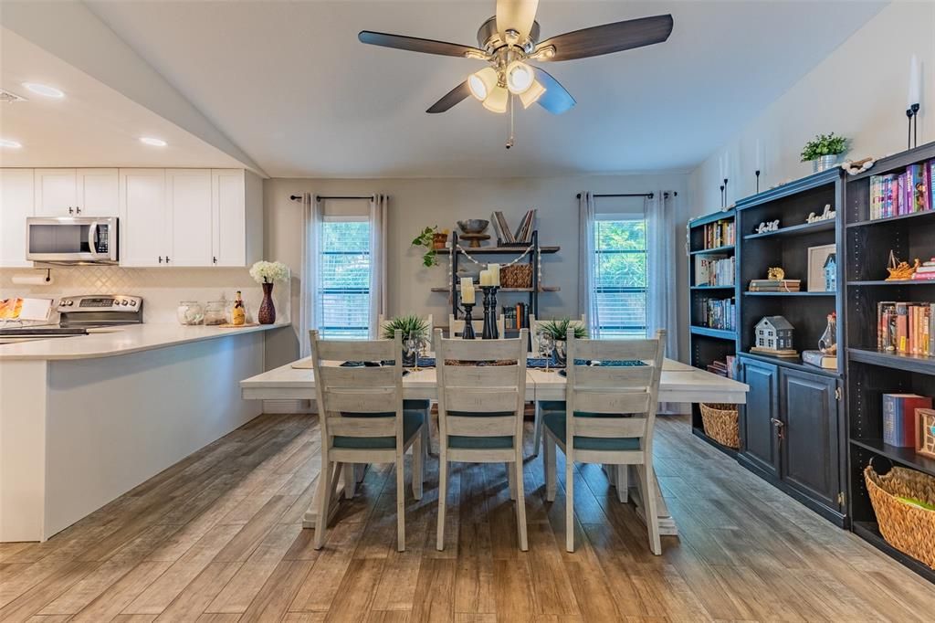 Dining Area Open to Kitchen and Family Area