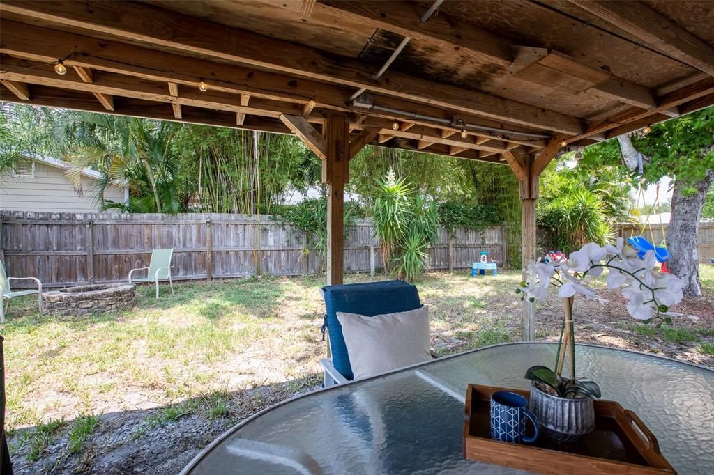 Covered Patio with Fire Pit