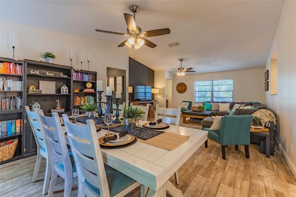 Dining Area Open to Kitchen and Family Area