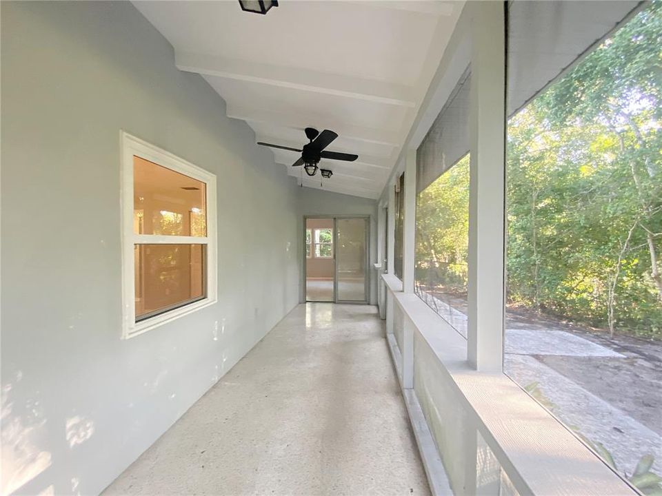 Screen lanai with entry to the living room