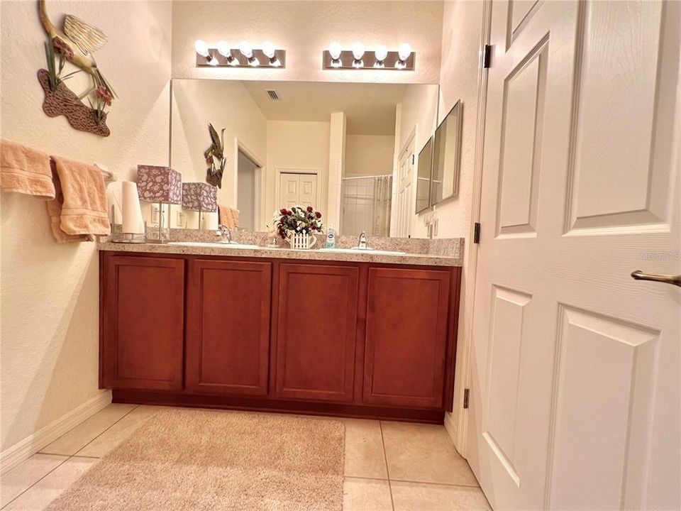 master bathroom w/ double sink vanity