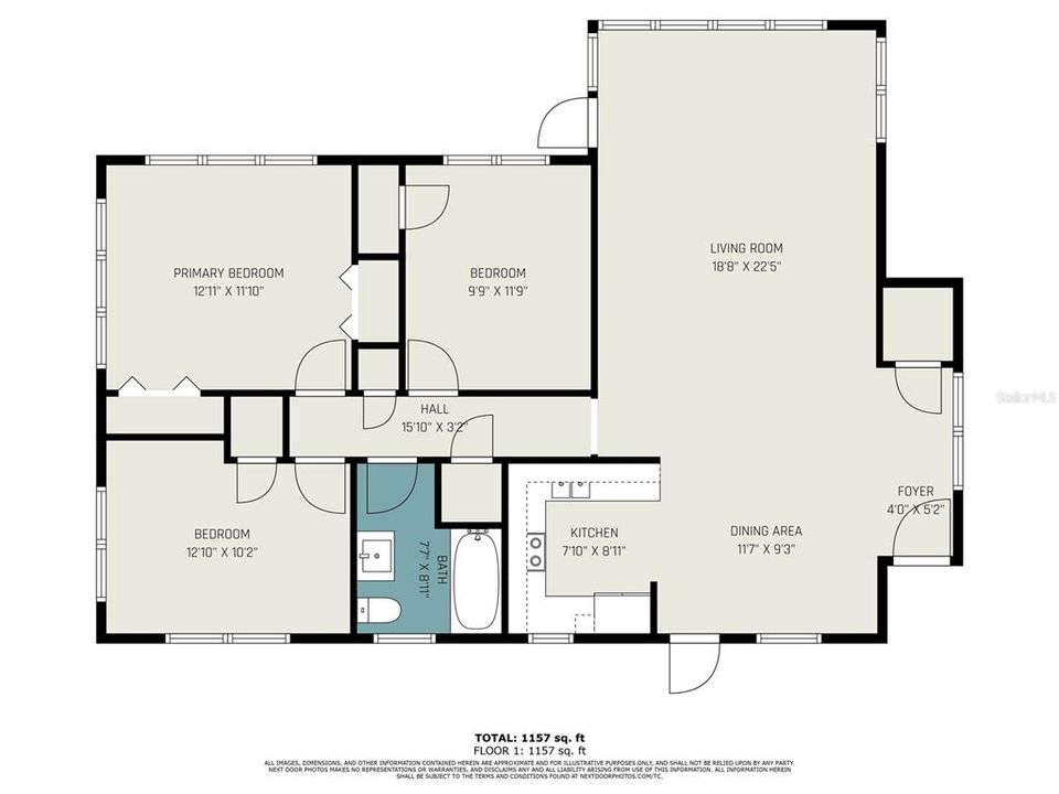 Active With Contract: $319,900 (3 beds, 1 baths, 1222 Square Feet)