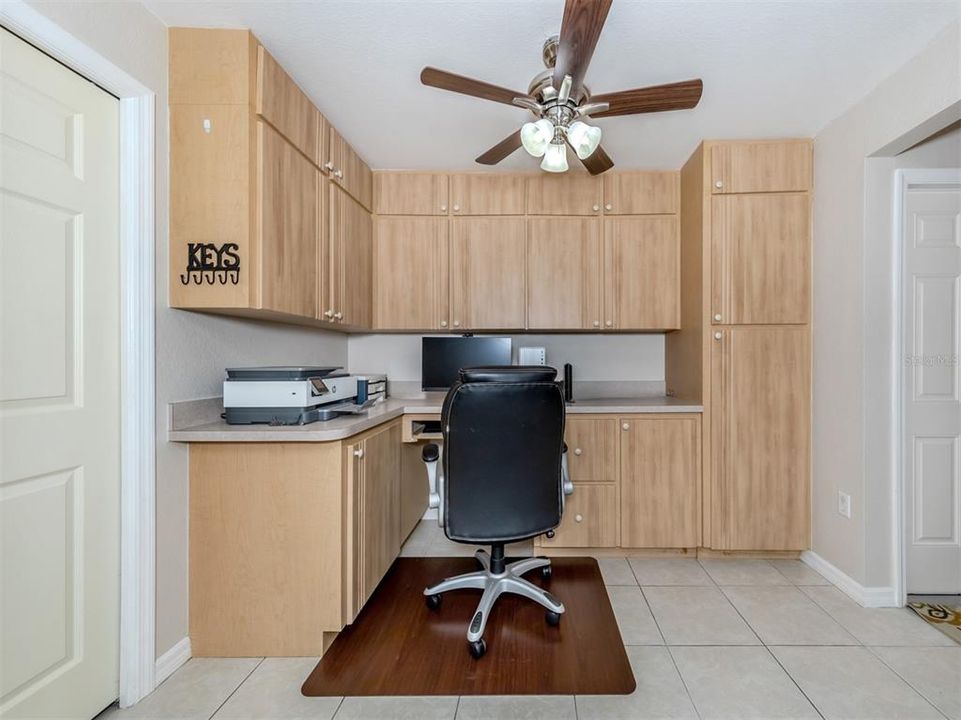 Office Space With Built-In Desk & Cabinetry