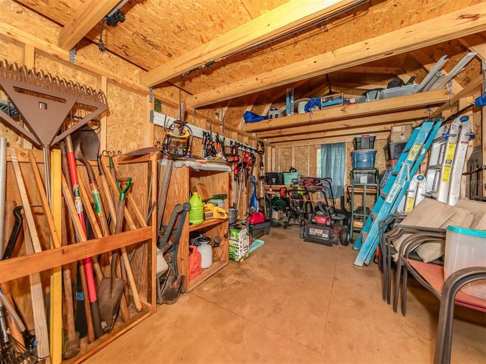 Shed Interior with Attic Storage & A Window