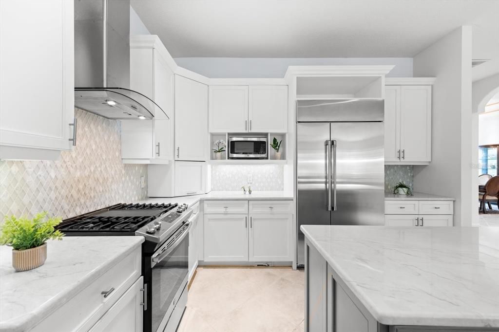 Kitchen with stainless steel appliances