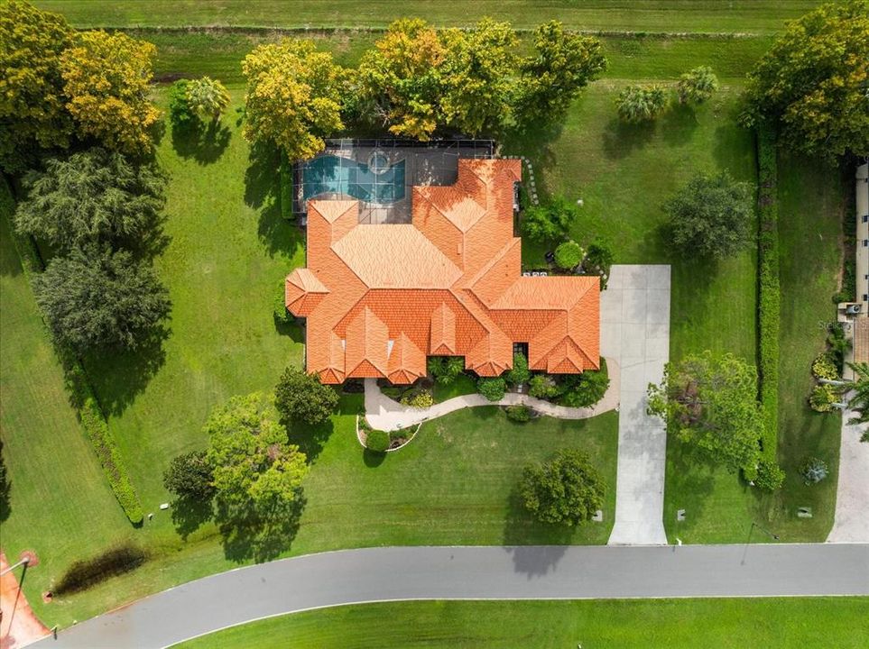 Arial view of the house and roof