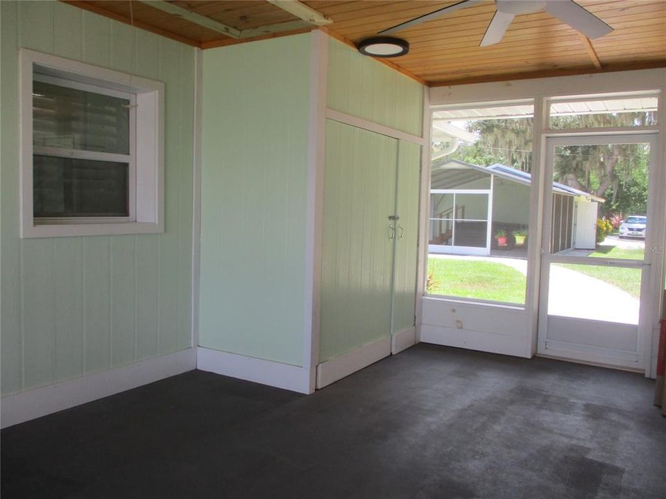 BREEZEWAY WITH TONGUE INGROOVED CEILING AND ATTIC ACCESS