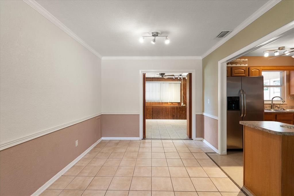 Dining room off the kitchen and living room