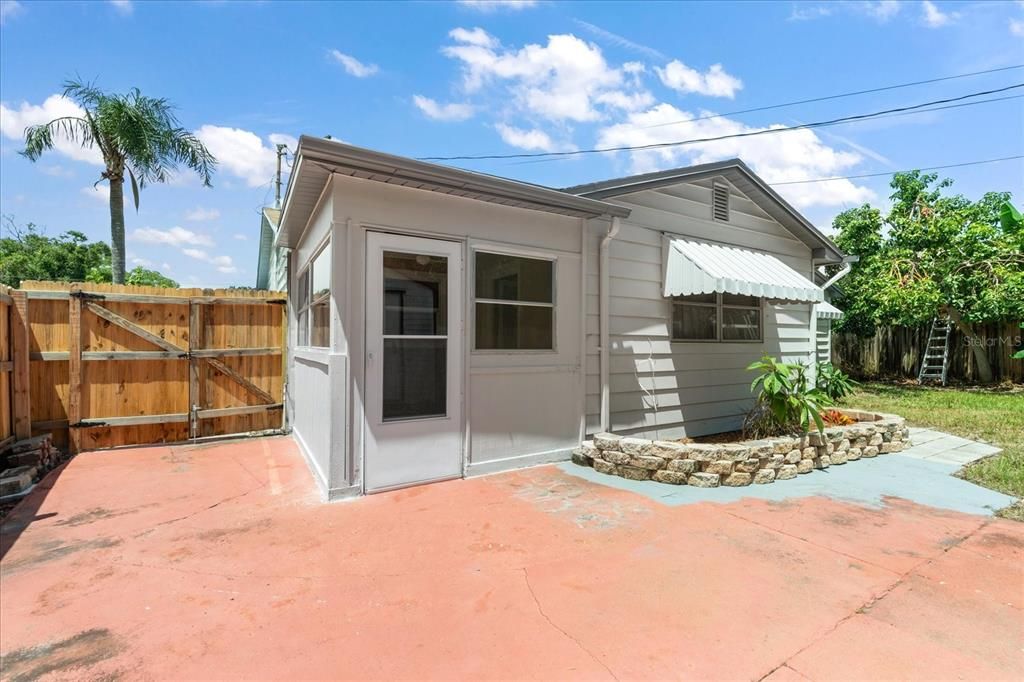 Large fenced backyard for entertaining.