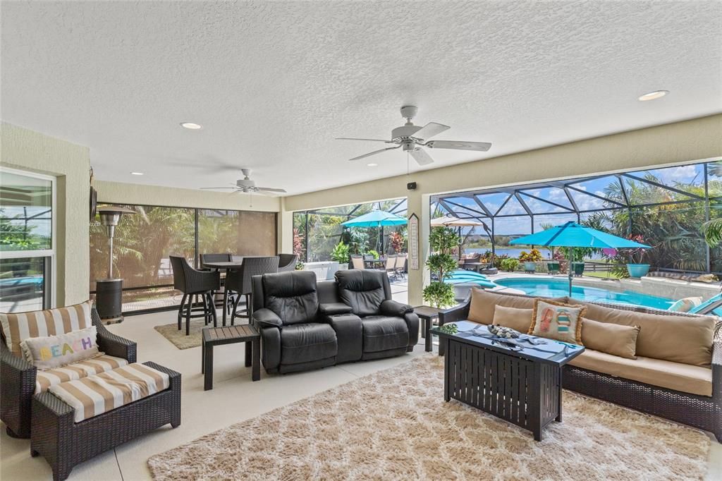 Covered Lanai with Roll-Down Privacy Shades