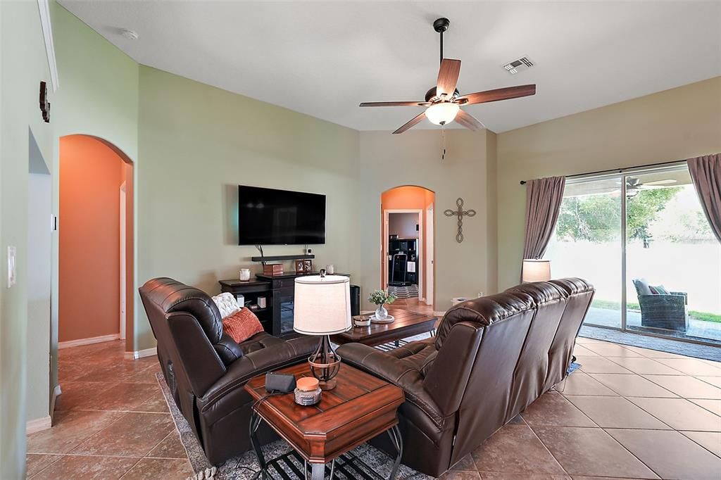 Living Area with Sliding Doors leading to Lanai Area